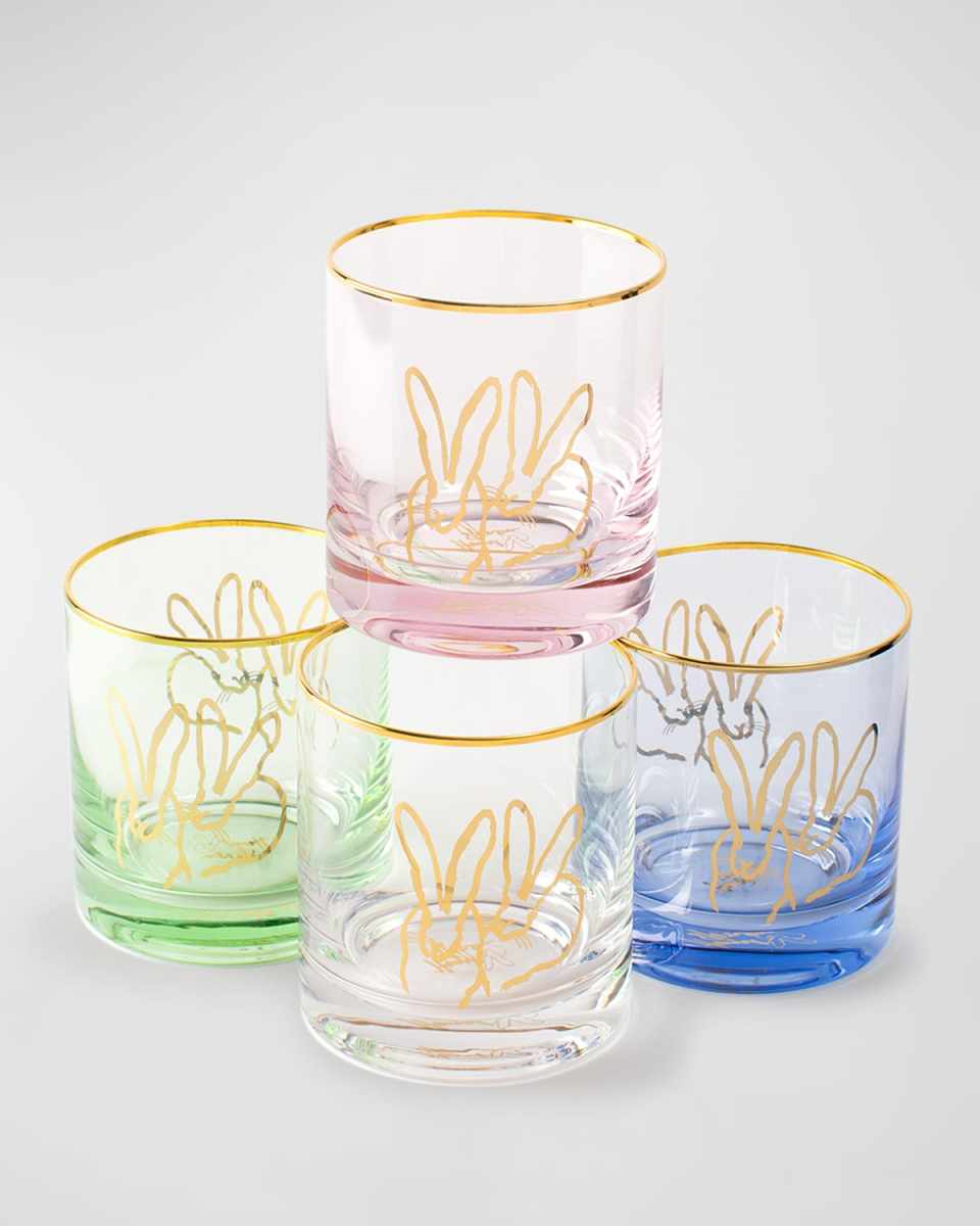 Double Bunny Old Fashioned Glasses, Set of 4